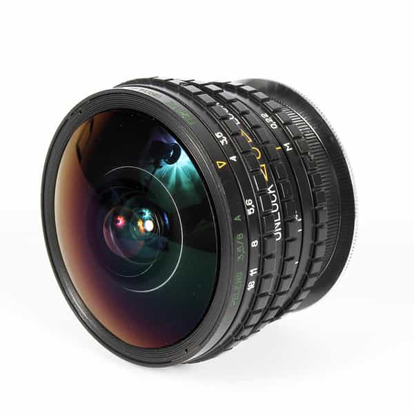 MMZ Peleng 8mm f/3.5 Fisheye Circular (Preset) Manual Focus Lens with T-Mount Adapter for Canon EF-Mount 
