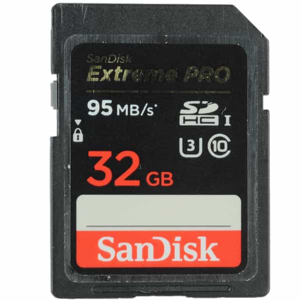 SanDisk Extreme PRO 32GB SDHC 95 MB/s UHS-I, U3, Class 10, V30 Memory Card