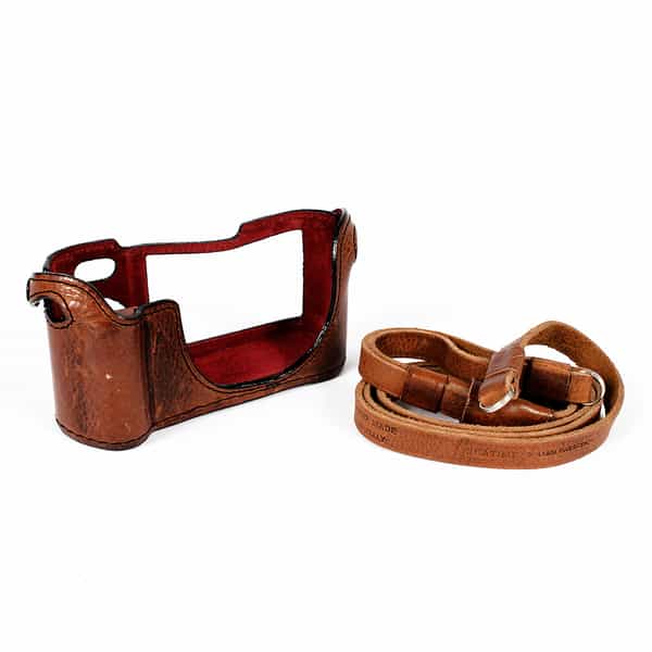 Leicatime Half Case with Strap for X1, Natural Aged Brown Leather