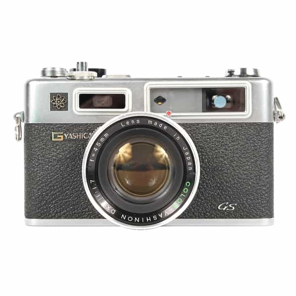 Yashica Electro 35 GS 35mm Camera, Chrome with 45mm f/1.7 Color-Yashinon DX Lens {52}, PX28 6V Battery Adapter