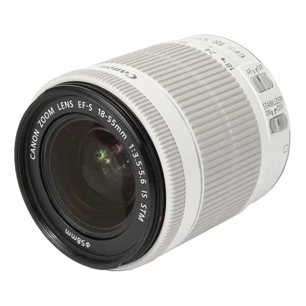 Canon EF-S 18-55mm f/3.5-5.6 IS STM Autofocus APS-C Lens, White {58}