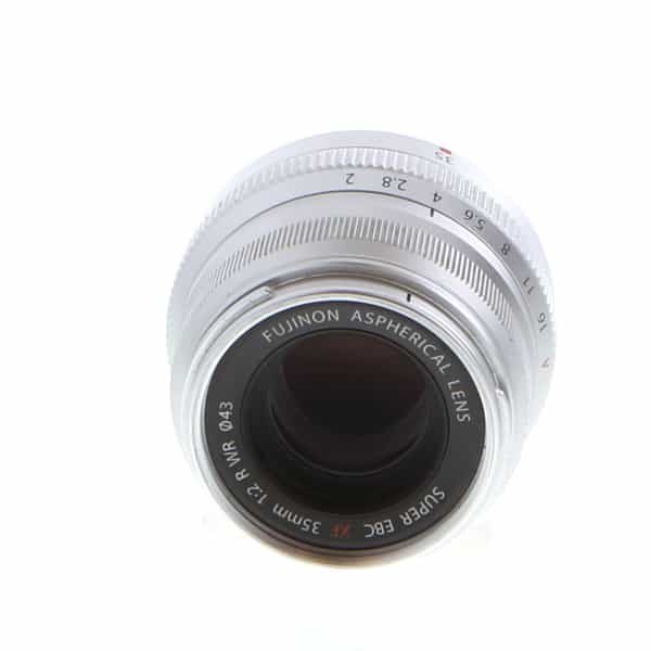 Fujifilm XF 35mm f/2 R WR Fujinon APS-C Lens for X-Mount, Silver {43} -  With Caps, Hood - LN-