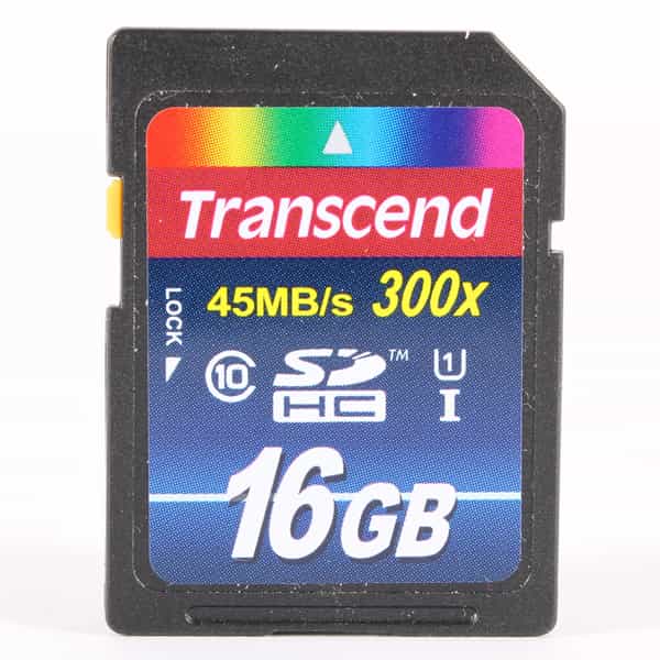 Transcend 16GB 45 MB/s Class 10 300X UHS 1 SDHC I Memory Card 