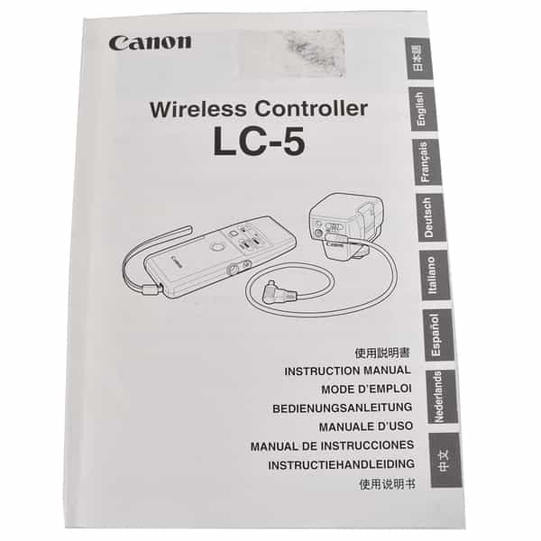 Canon Wireless Controller LC-5 Instructions