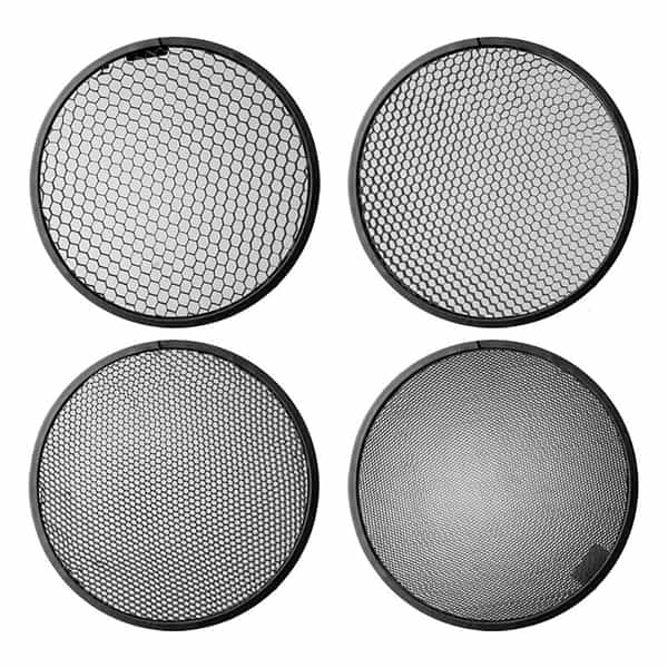 Paul C. Buff Honeycomb Grid Set for 7 in. Reflector with HG10, HG20, HG30, HG40 Grids (HGX4)