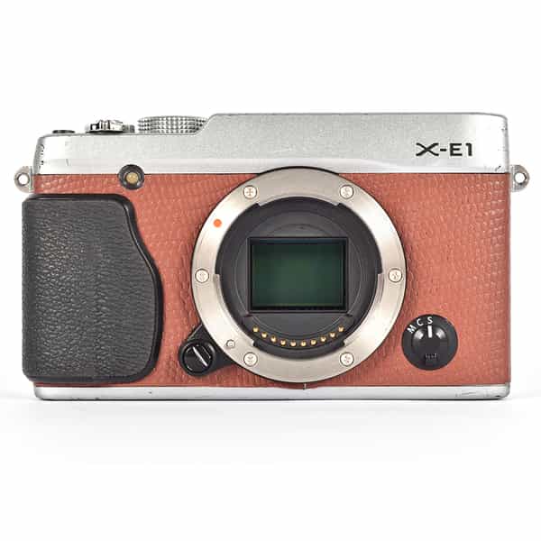 Fujifilm X-E1 Mirrorless Camera Body, Silver/Brown Leather {16.3MP}
