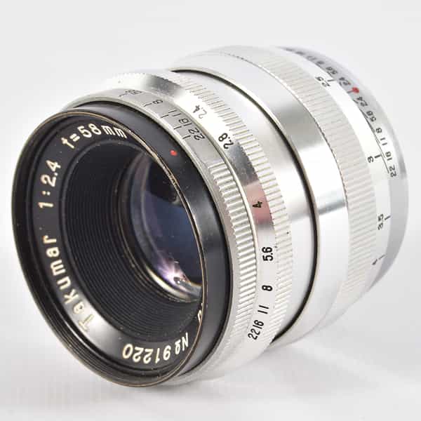Pentax Asahiflex 58mm F/2.4 Takumar Preset Chrome Lens {40.5} 