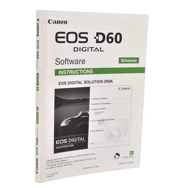 Canon EOS D60 Windows/Mac Software Instructions