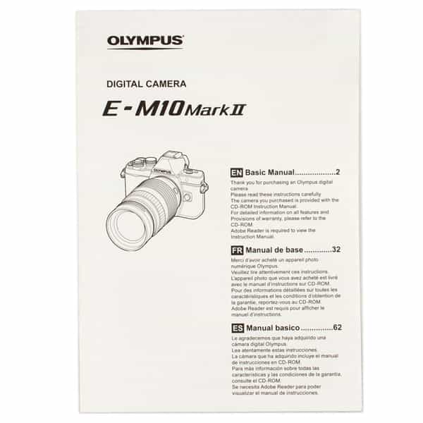 Olympus E-M10 Mark II Basic Manual Instructions, Micro Four Thirds 