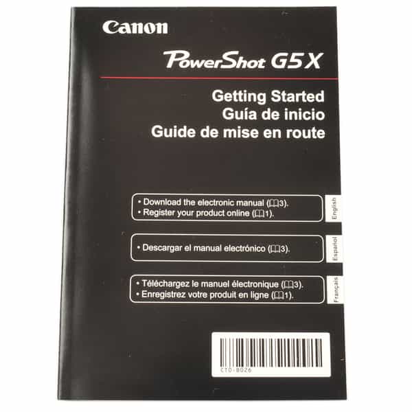 Canon Powershot G5 X Getting Started Instructions