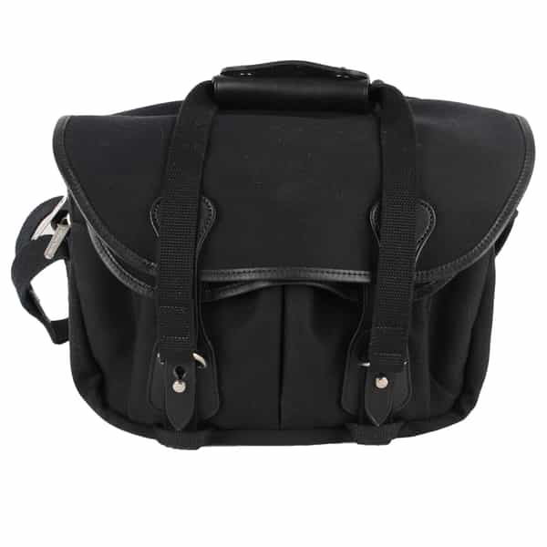 Billingham 225 Shoulder Bag, Black with Black Trim, 12.5x8.5x9 in.