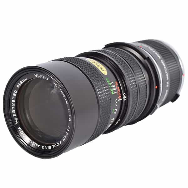 Vivitar 70-150mm F/3.8 Close Focus 2-Touch Manual Focus Lens With 2X Matched Multiplier 70-150mm Teleconverter For Olympus OM Mount (52)