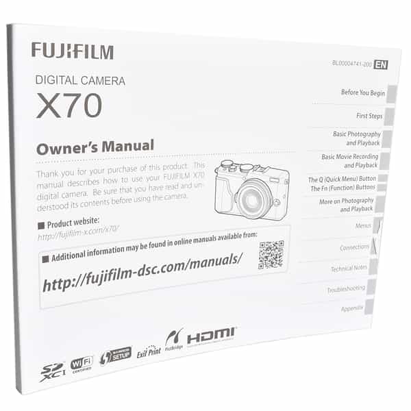 Fujifilm X70 Instructions 