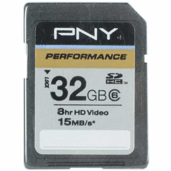 PNY 32GB 15 MB/s Class 6 8HR HD Video Performance SDHC Memory Card