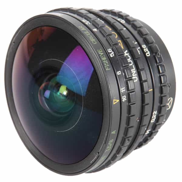 MMZ Peleng 8mm f/3.5 Fisheye Circular (Preset) Manual Focus Lens with T-Mount Adapter for Nikon