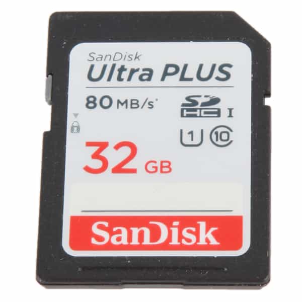 SanDisk Ultra Plus 32GB SDHC 80 MB/s UHS-1, Class 10 Memory Card