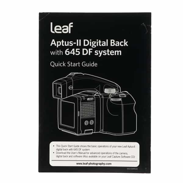 Leaf Aptus-II Digital Back with 645 DF System Quick Start Guide