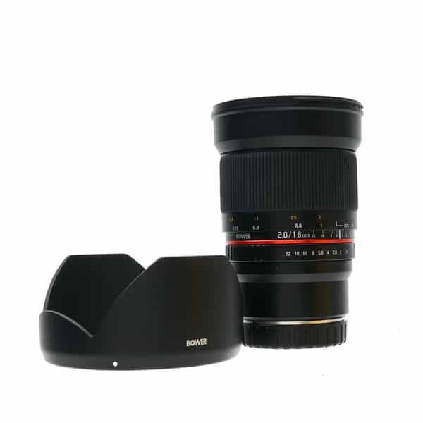 Bower 16mm f/2 Aspherical ED AS UMC CS Manual Lens for Canon EF-M Mount {77} 