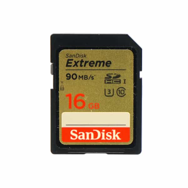 Sandisk Extreme 16GB SDHC 90MB/s UHC-I U3 Class 10 Memory Card