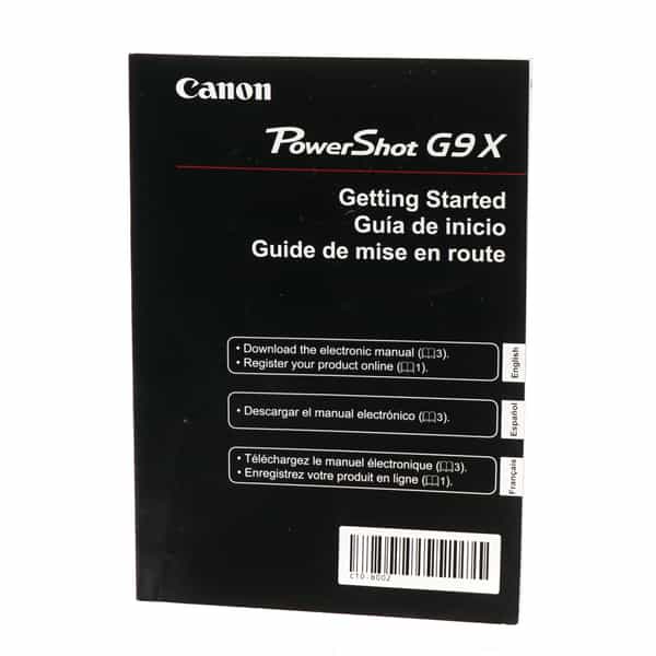 Canon Powershot G9 X Getting Started Instructions