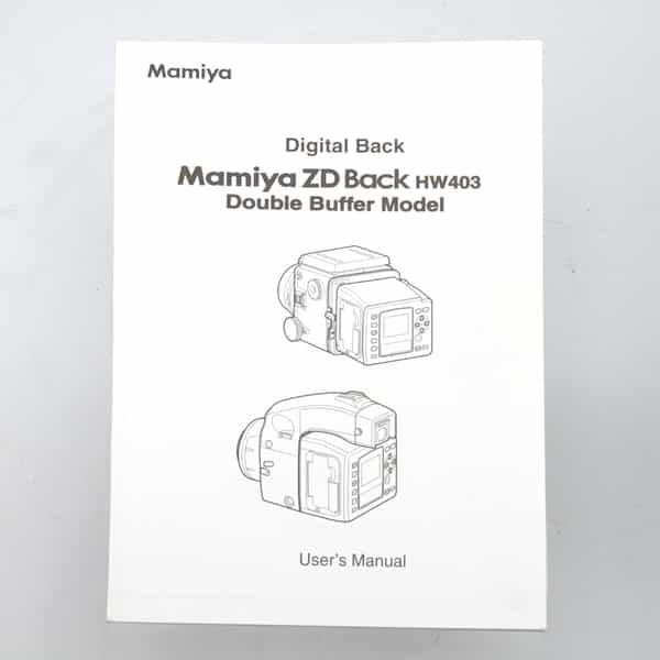 Mamiya 645AF ZD Back HW403 Double Buffer Model Digital Back Instructions