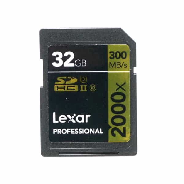 Lexar 32GB Professional 2000X 300MB/s Class 10 UHS 3 SDHC II Memory Card