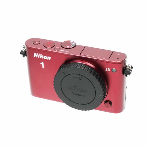 Nikon 1 J3 Mirrorless Digital Camera Body, Red {14.2MP}