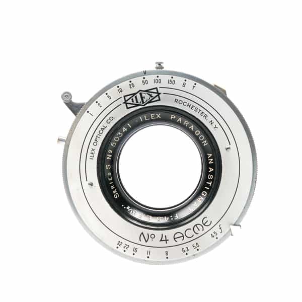 Ilex 8 1/2 in. (215mm) f/4.5 Paragon Anastigmat Lens (240mm Image Circle) in No. 4 Acme BT Shutter (65MT) No Sync