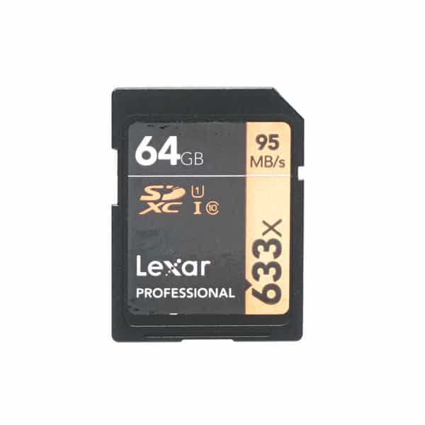 Lexar 64GB Professional 633X 95MB/s Class 10 UHS 1 SDXC I Memory Card 