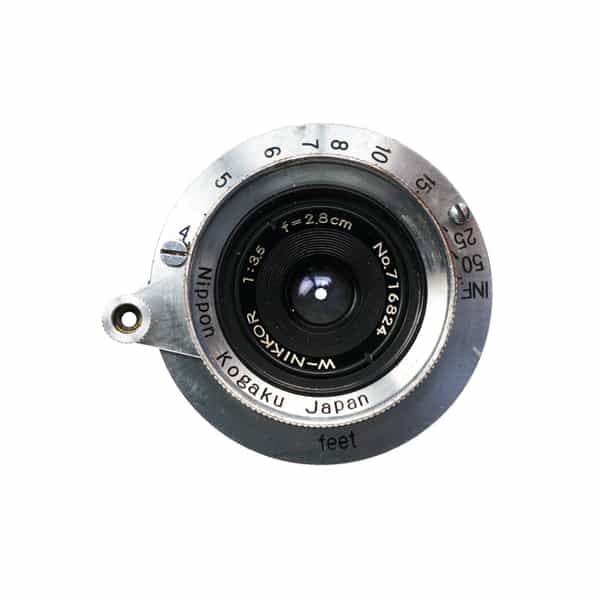 Nikon 2.8cm (28mm) f/3.5 W-Nikkor Nippon Kogaku Japan Lens for M39 Screw Mount, Chrome {34} Missing Focus Lock