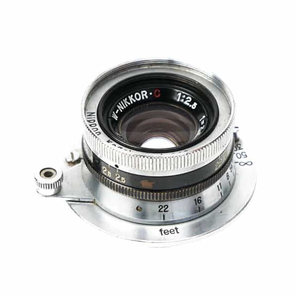 Nikon 3.5cm (35mm) f/2.5 W-Nikkor.C Lens for M39 Screw Mount, Black/Chrome {34} Missing Focus Lock