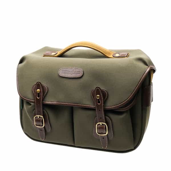 Billingham Hadley Pro Shoulder Bag, Sage FibreNyte with Chocolate Leather, 13.8x4.8x11 in.
