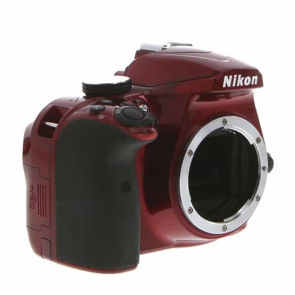 Nikon D3400 DSLR Camera Body, Red {24.2MP} - With Battery & Charger - EX