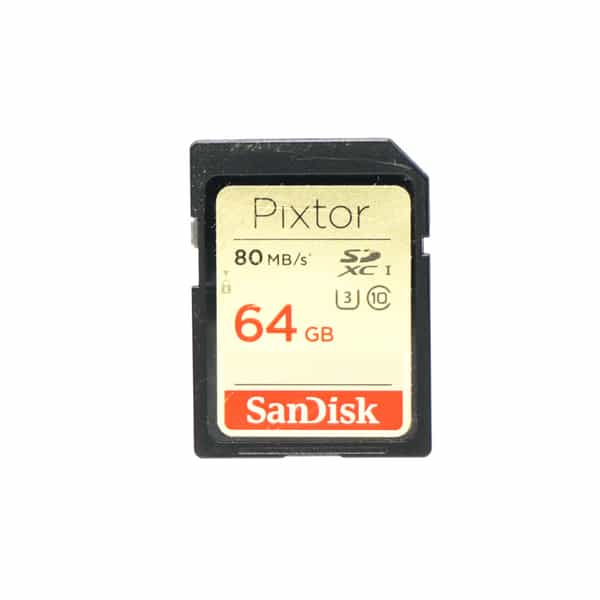 Sandisk 64GB SDXC 80 MB/s UHS-I, U3, Class 10 Pixtor Memory Card 