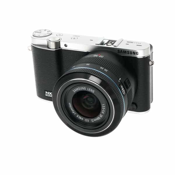 Samsung NX3000 Digital Camera, Black Leather {20.3MP} with 20-50mm f/3.5-5.6 II ED I-Function Zoom Lens, Black [40.5], SEF-8A Flash, Black 