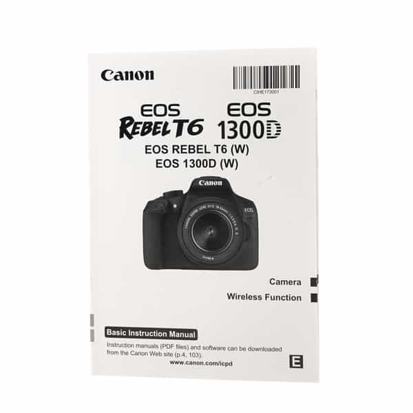 Canon EOS Rebel T6 (W)/EOS 1300D (W) Instructions