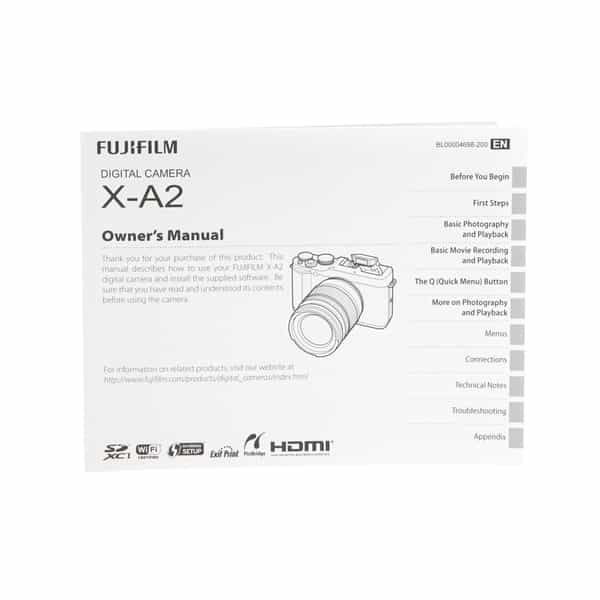 Fujifilm X-A2 Instructions