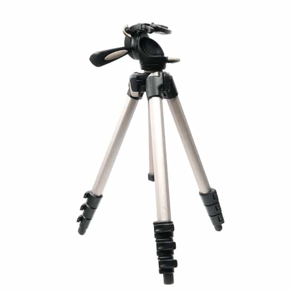 Manfrotto 394 Aluminum 4-Section Tripod with Integrated 3-Way Head, 20-56.3\