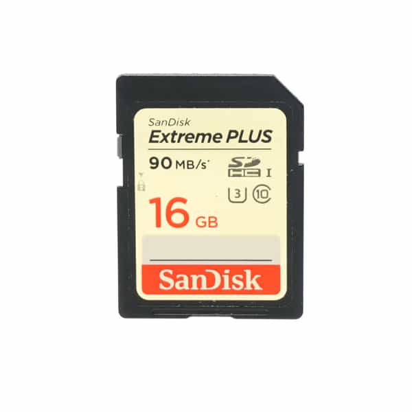 Sandisk 16GB 90 MB/s Class 10 UHS 3 Extreme Plus SDHC I Memory Card