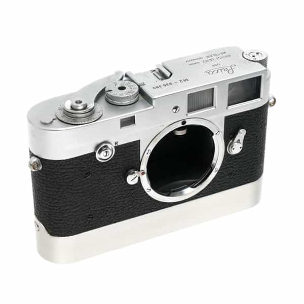 Leica M2 Preview Lever, Button Rewind 35mm Rangefinder Camera Body, Chrome with Abrahamsson Rapidwinder M2 