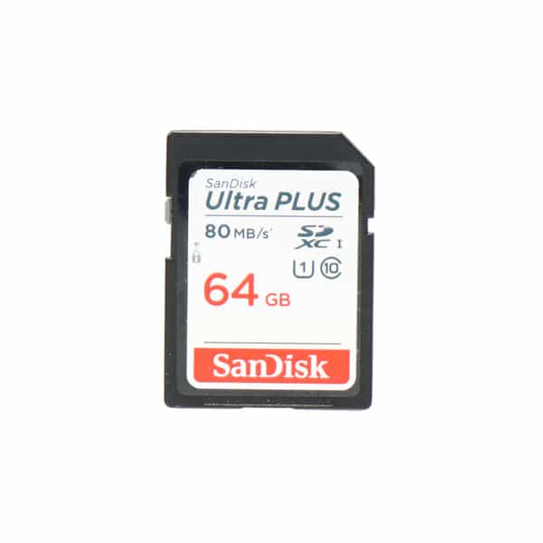 SanDisk Ultra Plus 64GB SDXC 80 MB/s UHS-I, U1, Class 10 Memory Card