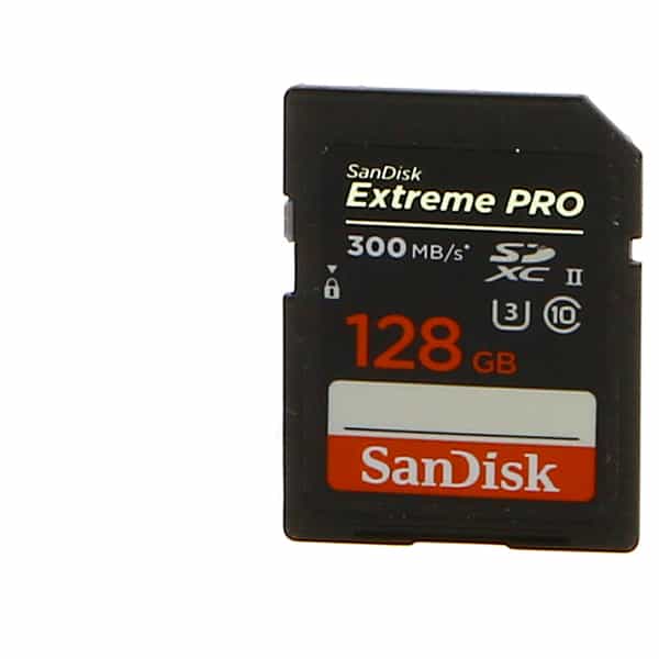SanDisk 128GB Extreme PRO 300 MB/s UHS-II, U3, Class 10, SDXC
