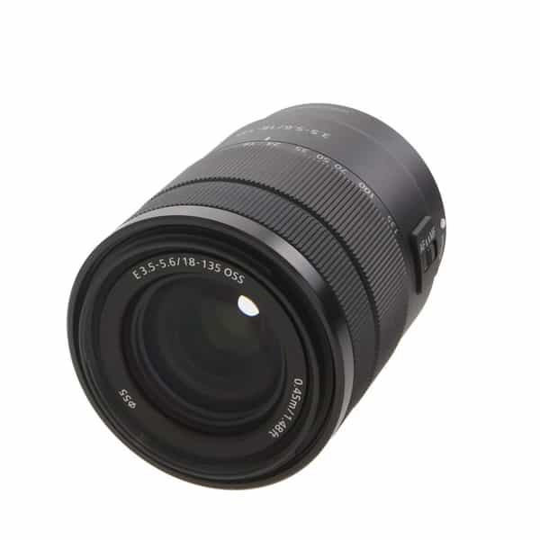 Sony E 18-135mm f/3.5-5.6 OSS Autofocus APS-C Lens for E-Mount, Black {55}  SEL18135 - With Caps, Hood - BGN