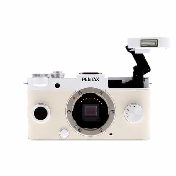 Pentax Q-S1 Mirrorless Camera Body, White with Cream Grips {12.4MP 