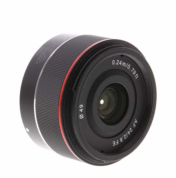 Samyang AF 24mm f/2.8 FE Lens for Sony E-Mount, Black {49} - With Caps,  Hood - EX+