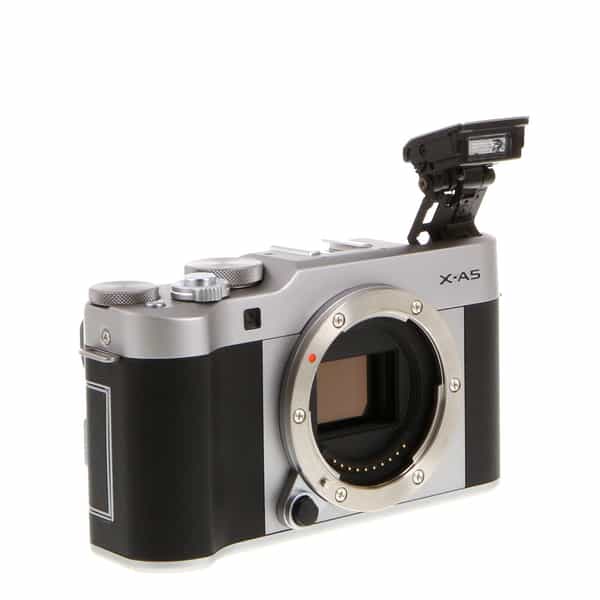 Fujifilm X-A5 Mirrorless Camera Body, Silver/Brown Leather {24.2MP
