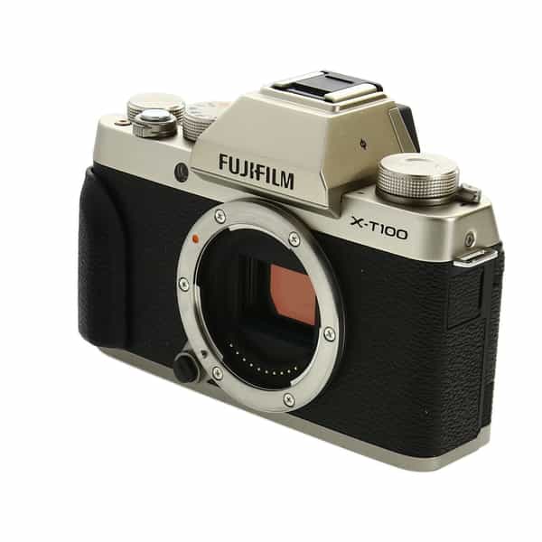 Fujifilm X-T100 Mirrorless Camera Body, Champagne Gold {24.2MP} at ...