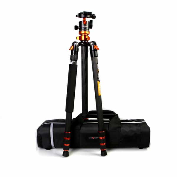 K&F Concept SA254C1 Carbon Fiber Tripod/Monopod Kit with KF-28 Ball Head, 3- Section, 21.3-65 in. at KEH Camera