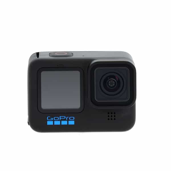 GoPro HERO10 Black Digital Action Camera {4K120/23MP} Waterproof to 33 ft.  - With Battery, Curved Adhesive Mount, Mounting Buckle, Thumb Screw, USB 