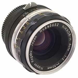 Nikon 50mm f/2 NIKKOR-H Auto Non AI Manual Focus Lens {52} at KEH 